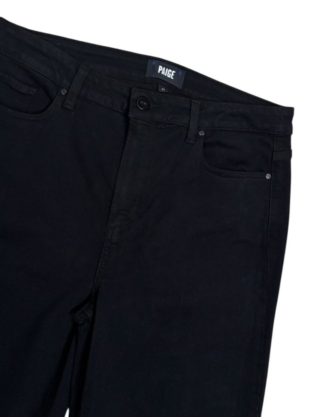 PAIGE Flared GENEVIEVE Black Denim Luxury Designer Pants Jeans Womens 34x36 - Picture 4 of 7